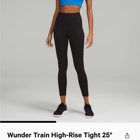 Lululemon black wunder train legging 25” - Picture 2 of 3